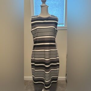 Striped Calvin Klein Sheath Dress, size 10